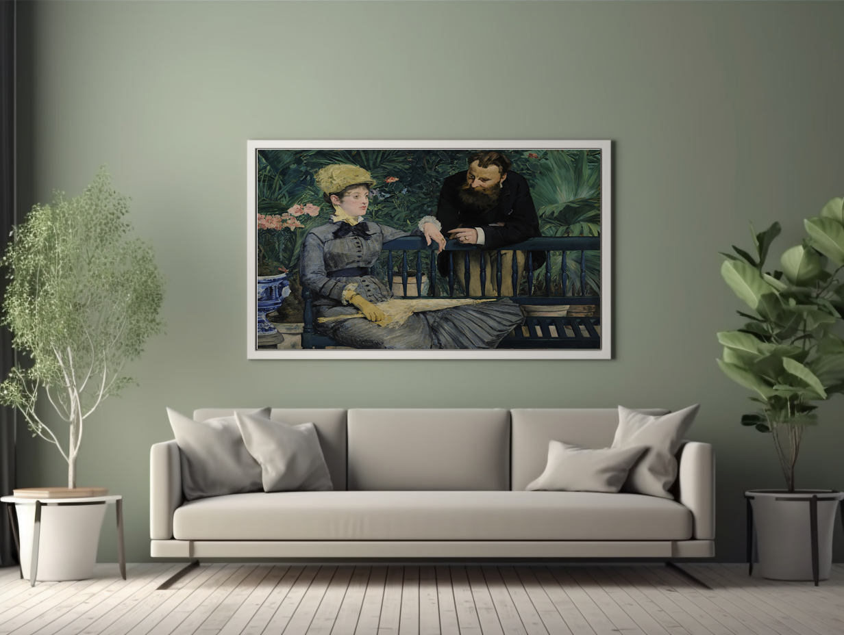 Dans la serre - Édouard Manet - Toile premium 430g (qualité galerie)