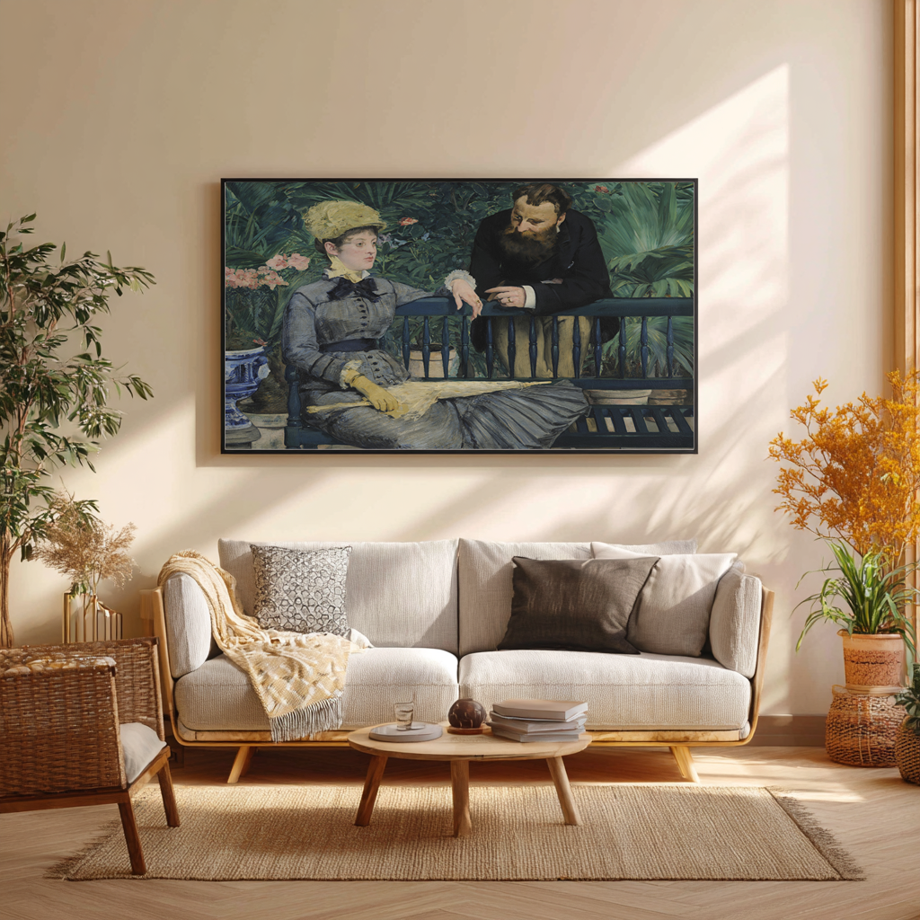 Dans la serre - Édouard Manet - Toile premium 430g (qualité galerie)