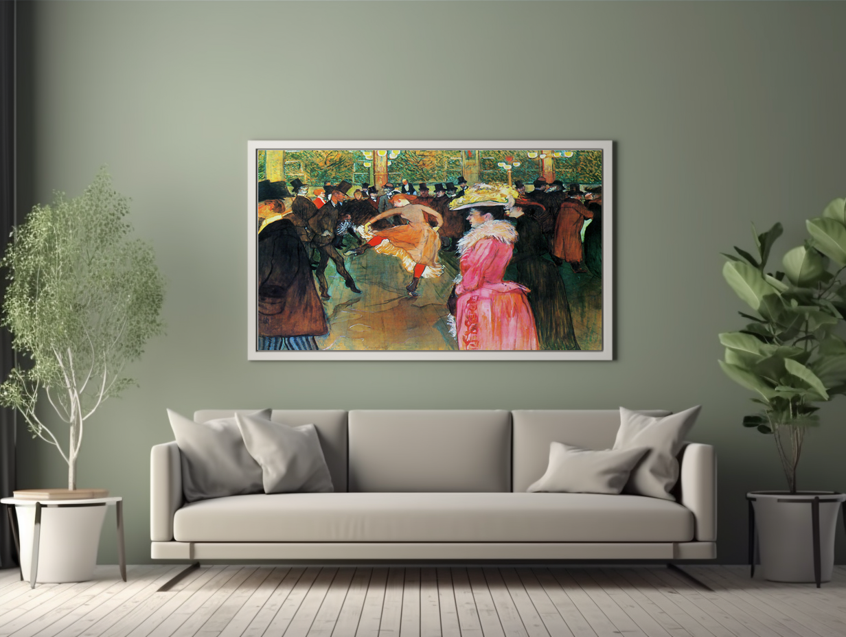 Au Moulin Rouge : La danse - Henri de Toulouse-Lautrec - Toile premium 430g (qualité galerie)