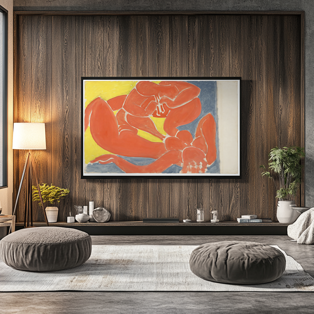 Nymphe et Faune rouge - Henri Matisse - Toile premium 430g (qualité galerie)