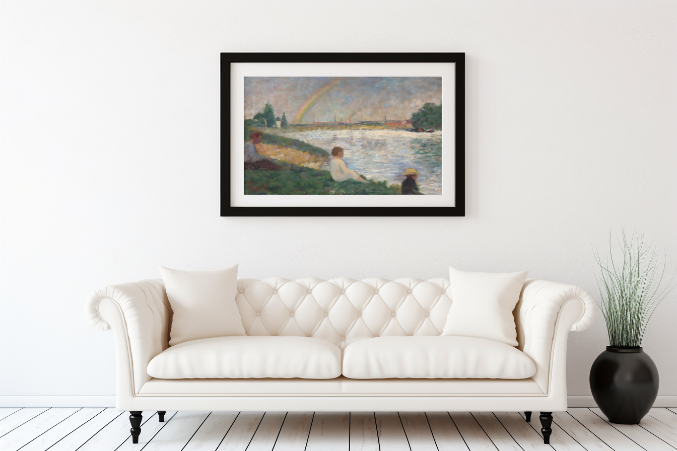 L'arc-en-ciel, étude pour les baigneurs à Asnières - Georges Seurat - Toile premium 430g (qualité galerie)