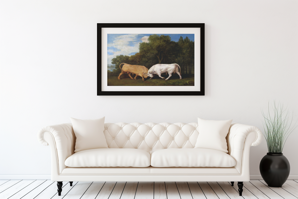 Taureaux se battant - George Stubbs - Toile premium 430g (qualité galerie)
