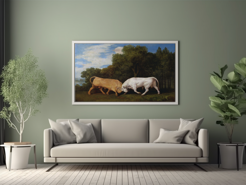 Taureaux se battant - George Stubbs - Toile premium 430g (qualité galerie)