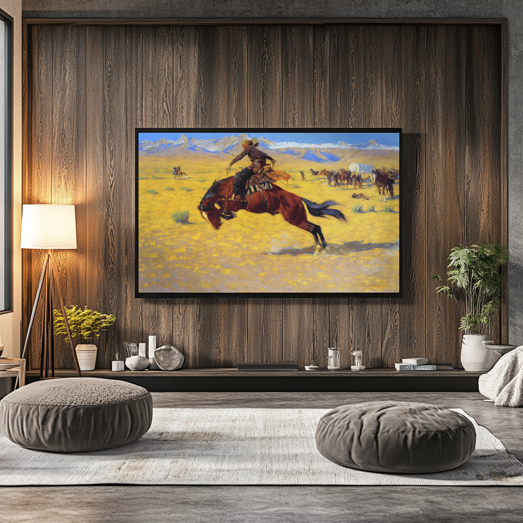 Matin froid dans les prairies - Frederic Remington - Toile premium 430g (qualité galerie)