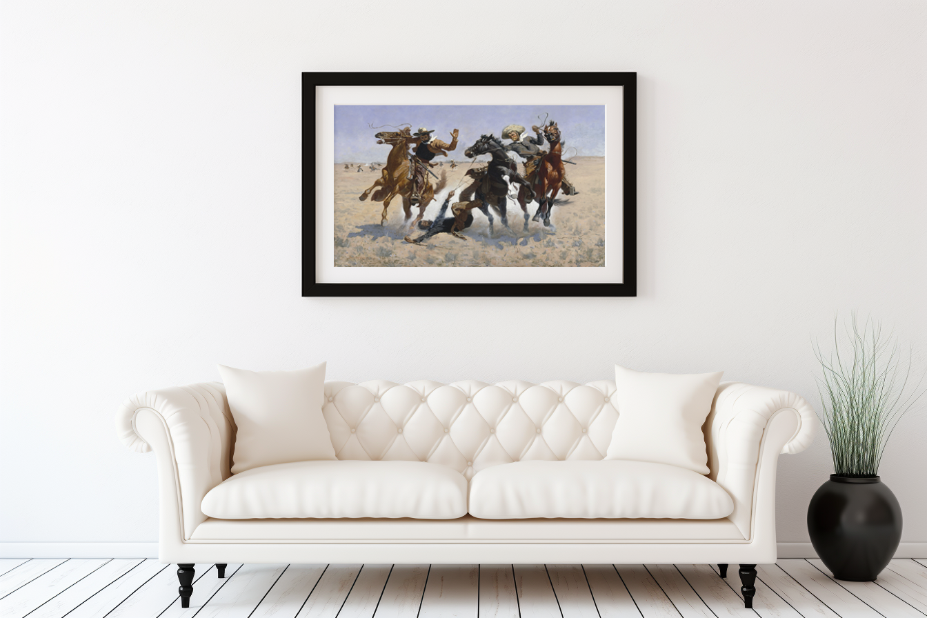 Helping a Comrade - Frederic Remington - Premium Canvas 430g (gallery quality)
