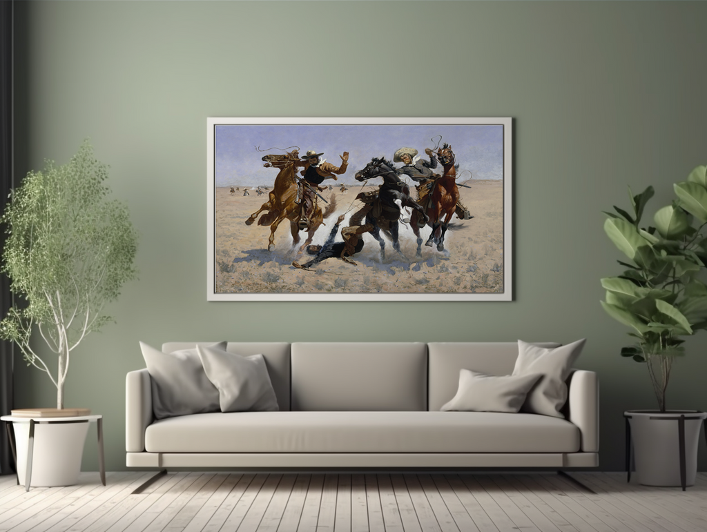 Helping a Comrade - Frederic Remington - Premium Canvas 430g (gallery quality)