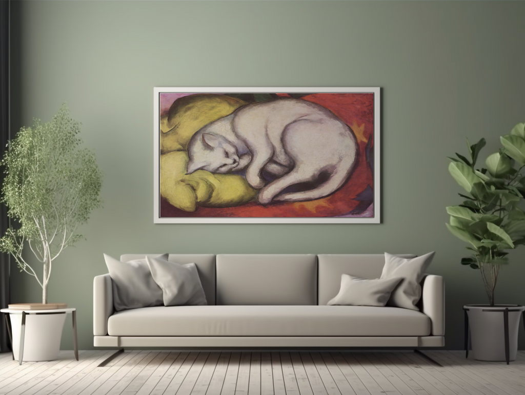 Chat Blanc - Franz Marc - Toile premium 430g (qualité galerie)