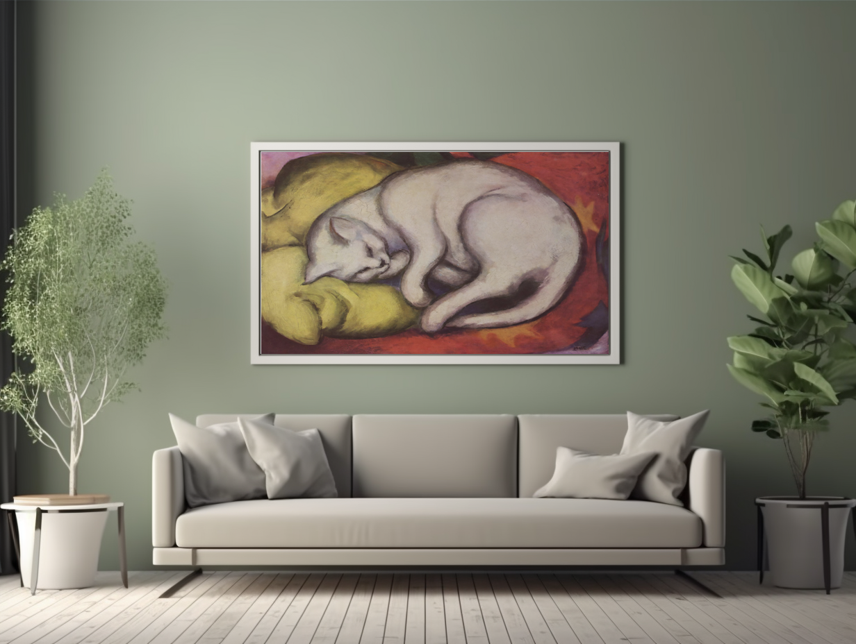 White Cat - Franz Marc - Premium canvas 430g (gallery quality)