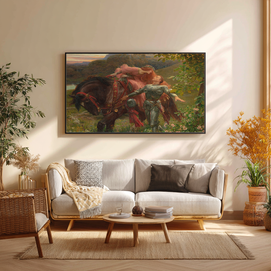 La belle Dame sans Merci - Sir Frank Dicksee - Premium Canvas 430g (Gallery Quality)