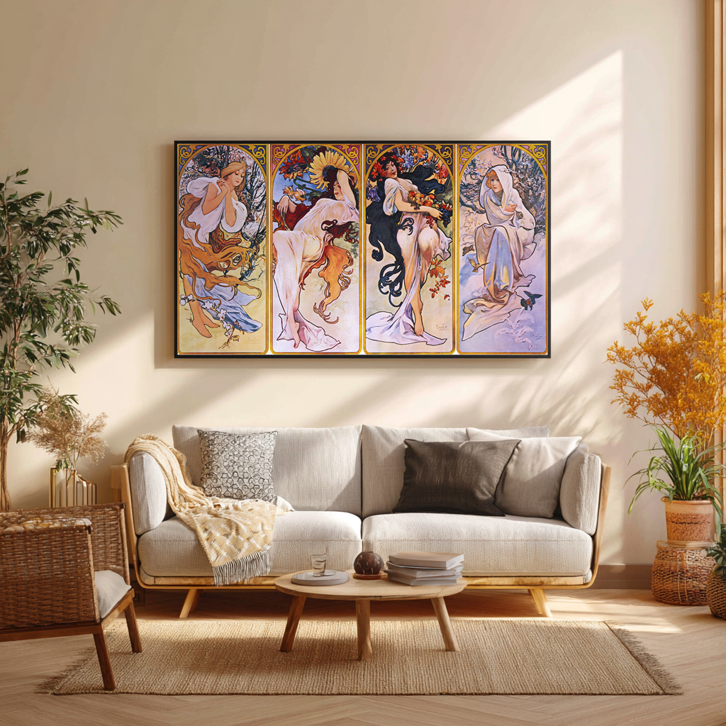 The Four Seasons - Alphonse Mucha - Premium canvas 430g (gallery quality)
