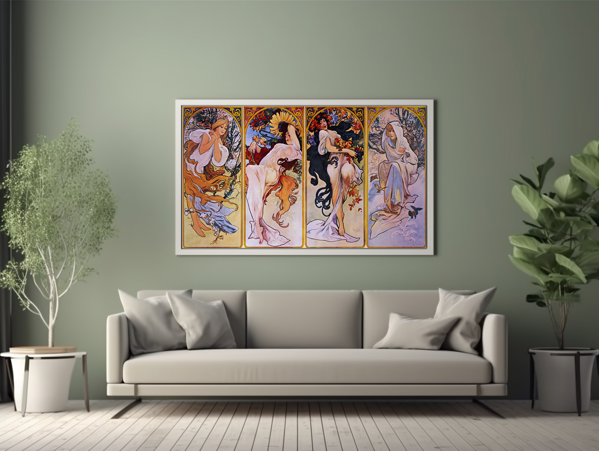 The Four Seasons - Alphonse Mucha - Premium canvas 430g (gallery quality)