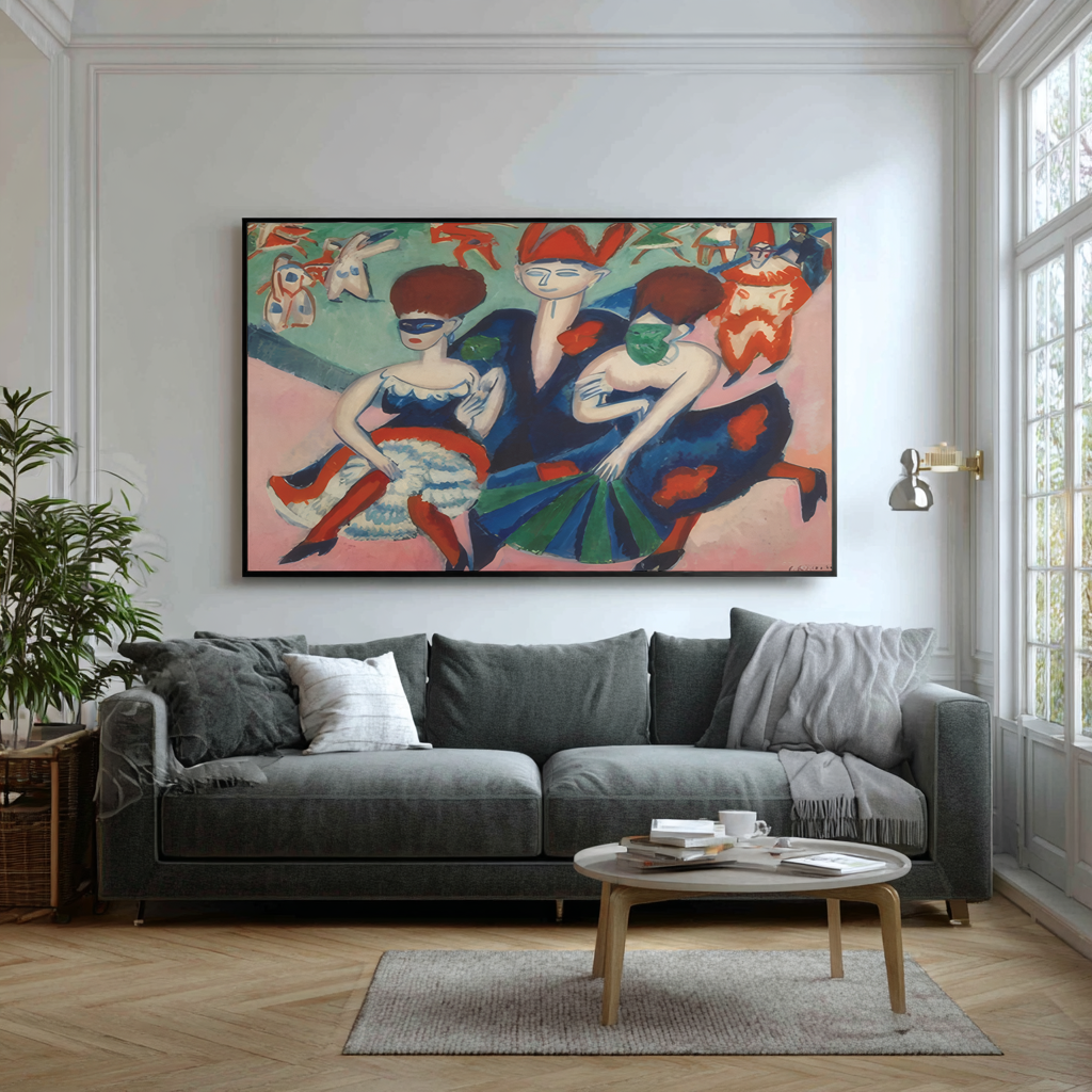 Danseurs masqués - Ernst Ludwig Kirchner - Toile premium 430g (qualité galerie)