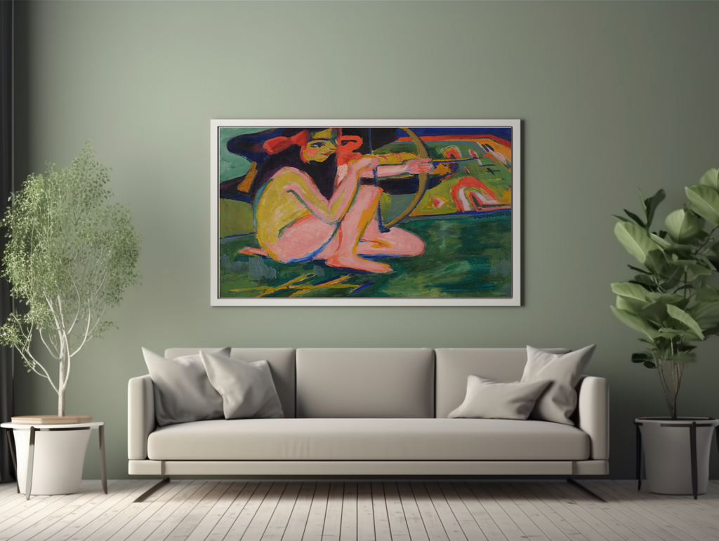 Franzi à l'arc et aux flèches - Ernst Ludwig Kirchner - Toile premium 430g (qualité galerie)