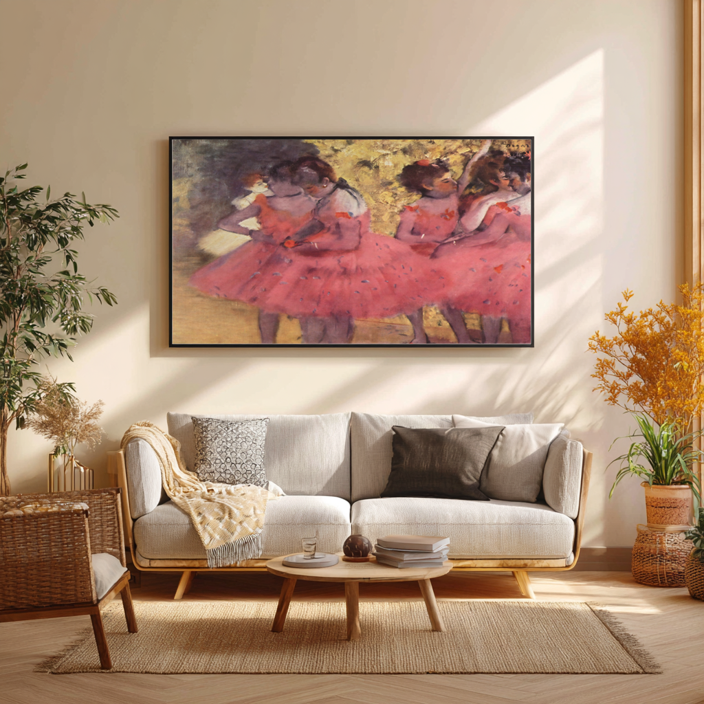Pink Dancers - Edgar Degas - Premium 430g Canvas (Gallery Quality)