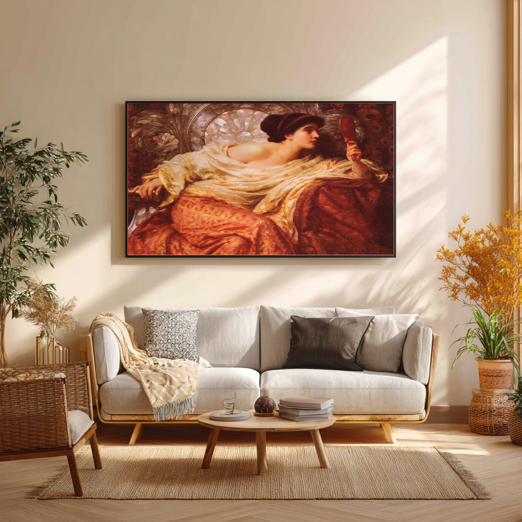 Le miroir - Sir Frank Dicksee - Toile premium 430g (qualité galerie)