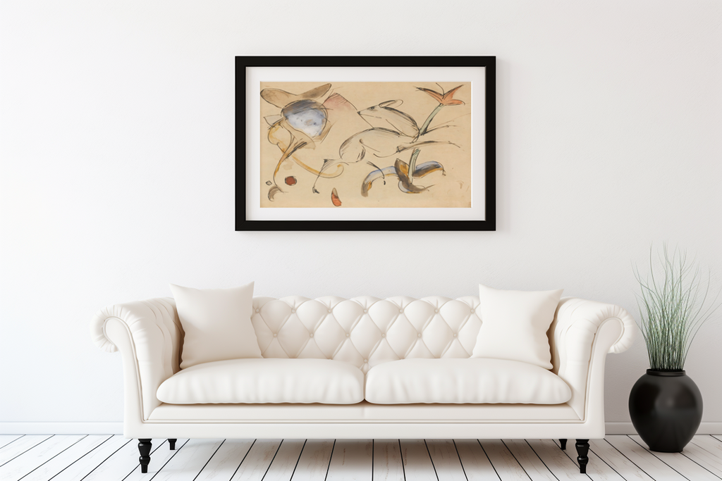 Cerf sautant parmi les fleurs - Franz Marc - Toile premium 430g (qualité galerie)