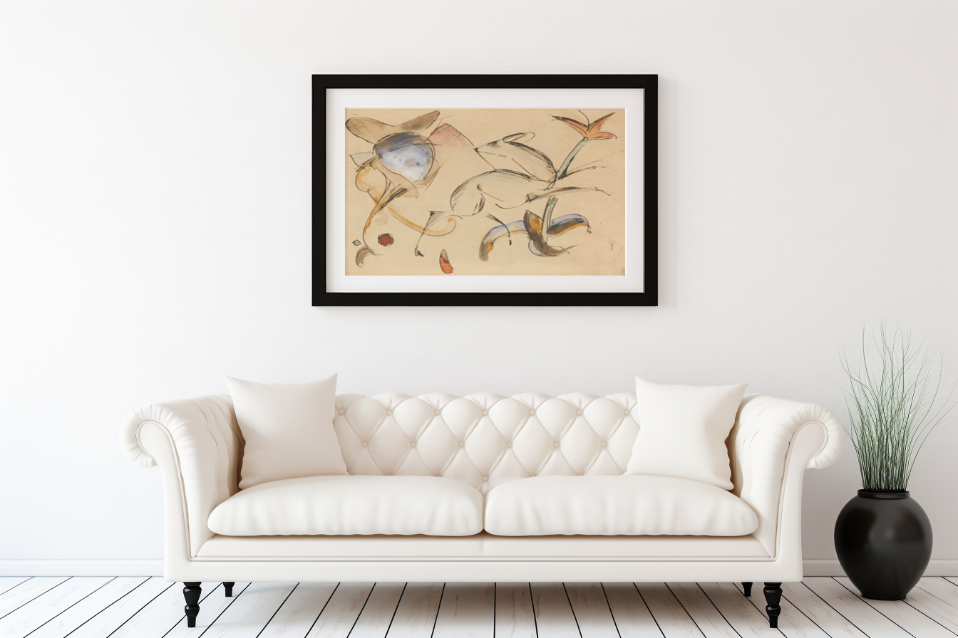 Deer Jumping in a Flower Meadow - Franz Marc - Premium Canvas 430g (gallery quality)