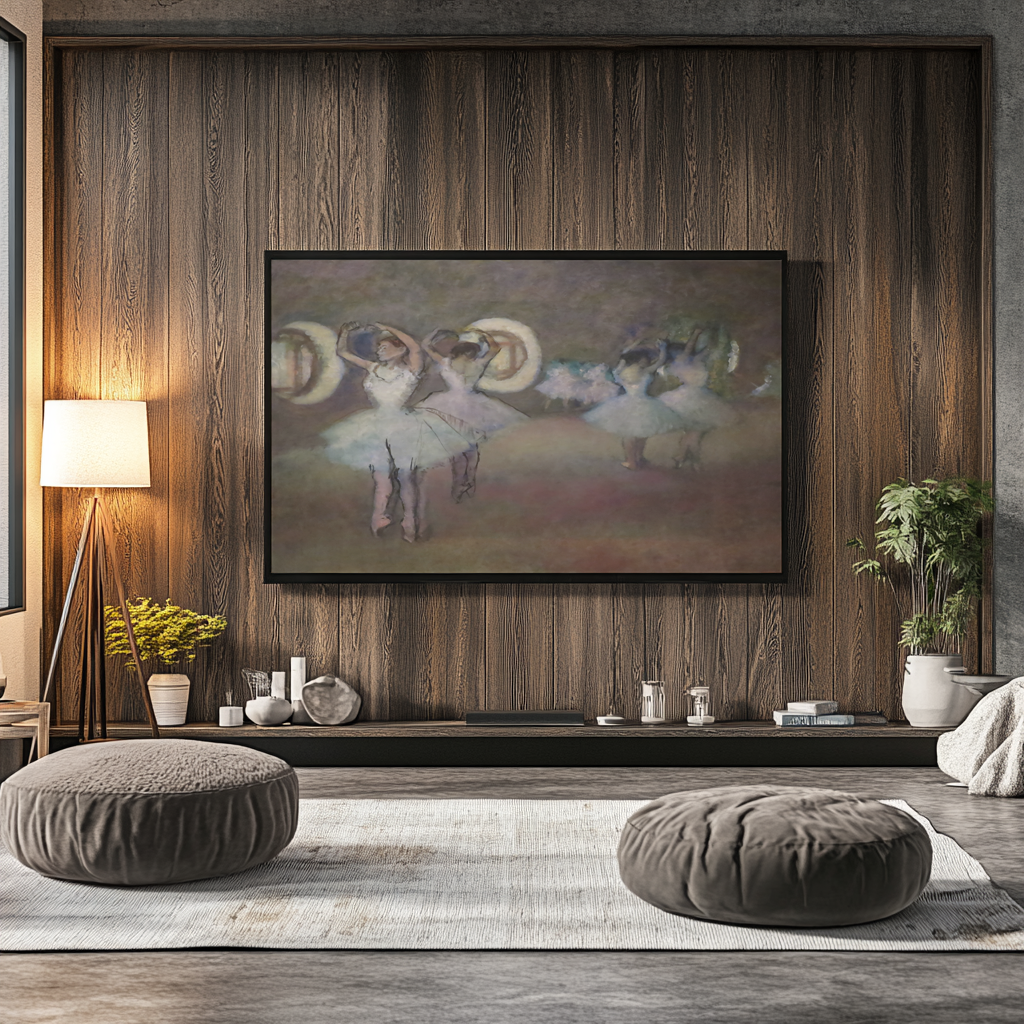 Danseuses à la rotonde de l'opéra de Paris - Edgar Degas - Toile premium 430g (qualité galerie)