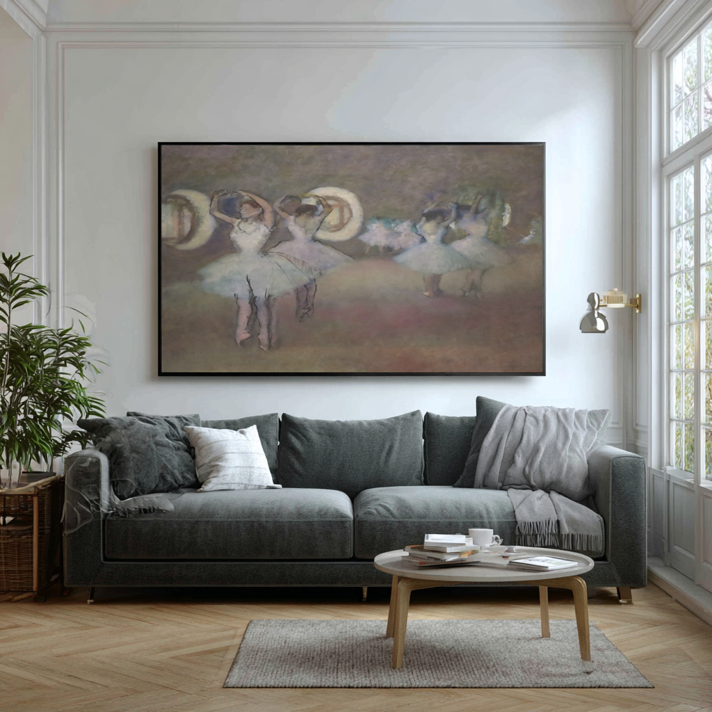 Dancers at the Rotunda of the Paris Opera - Edgar Degas - Premium Canvas 430g (gallery quality)