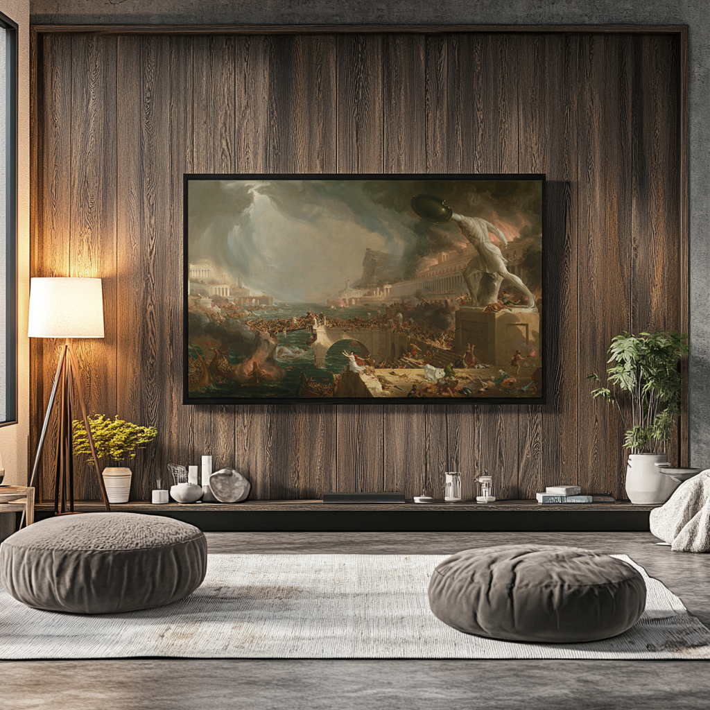 Le cours de l'Empire : Destruction - Thomas Cole - Toile premium 430g (qualité galerie)
