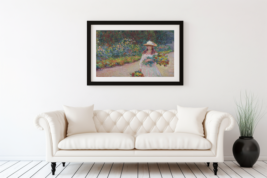 Young Woman in the Garden of Giverny - Claude Monet - Premium Canvas 430g (gallery quality)
