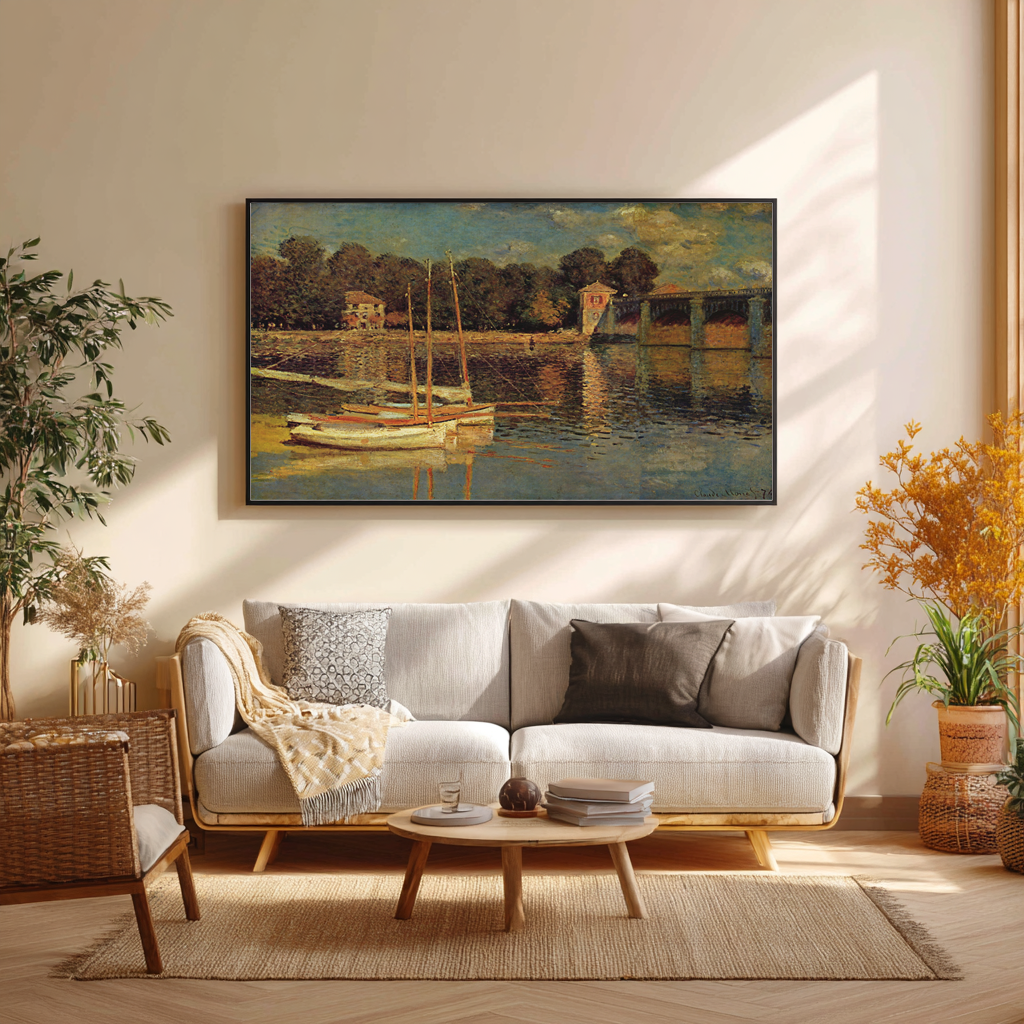 Le Pont d'Argenteuil - Claude Monet - Toile premium 430g (qualité galerie)