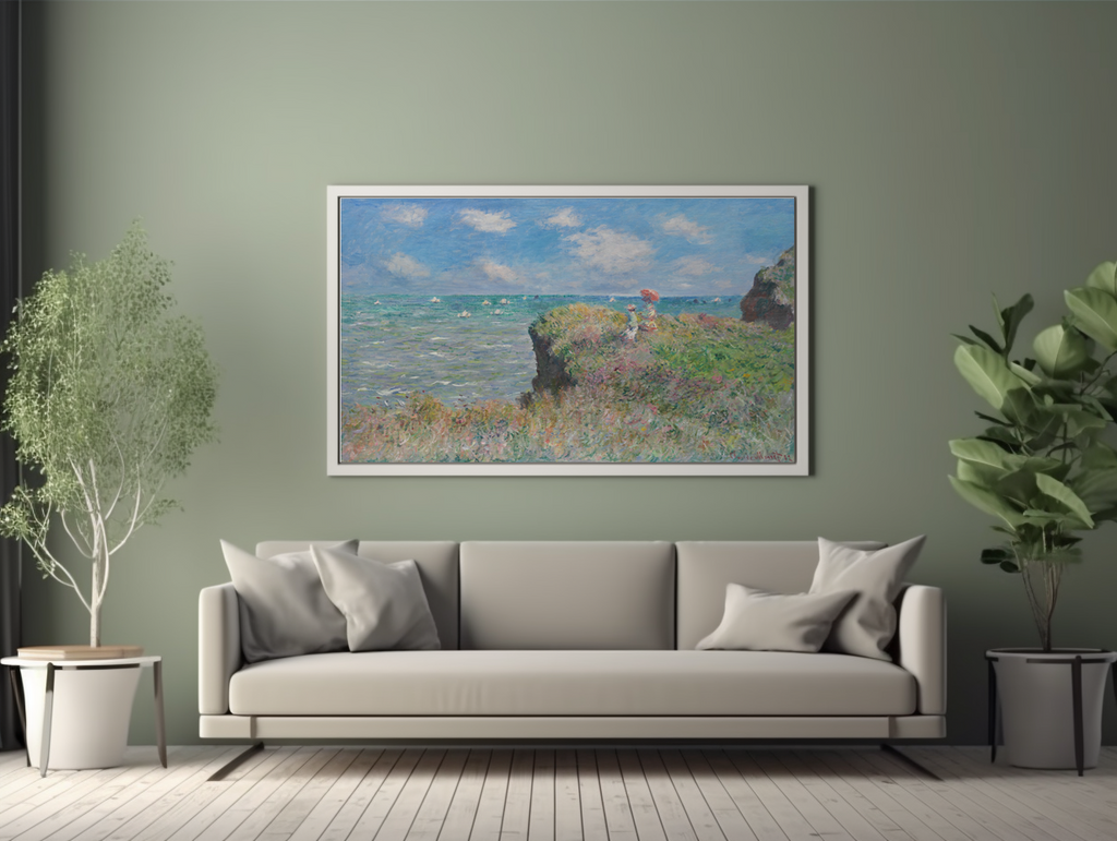 Promenade au sommet d'une falaise - Claude Monet - Toile premium 430g (qualité galerie)