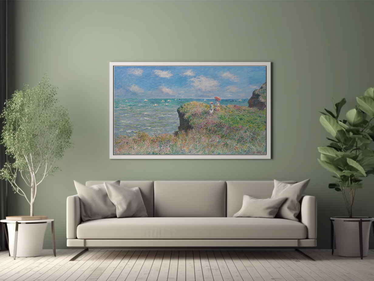 Cliff Walk at Pourville - Claude Monet - 430g Premium Canvas (Gallery Quality)