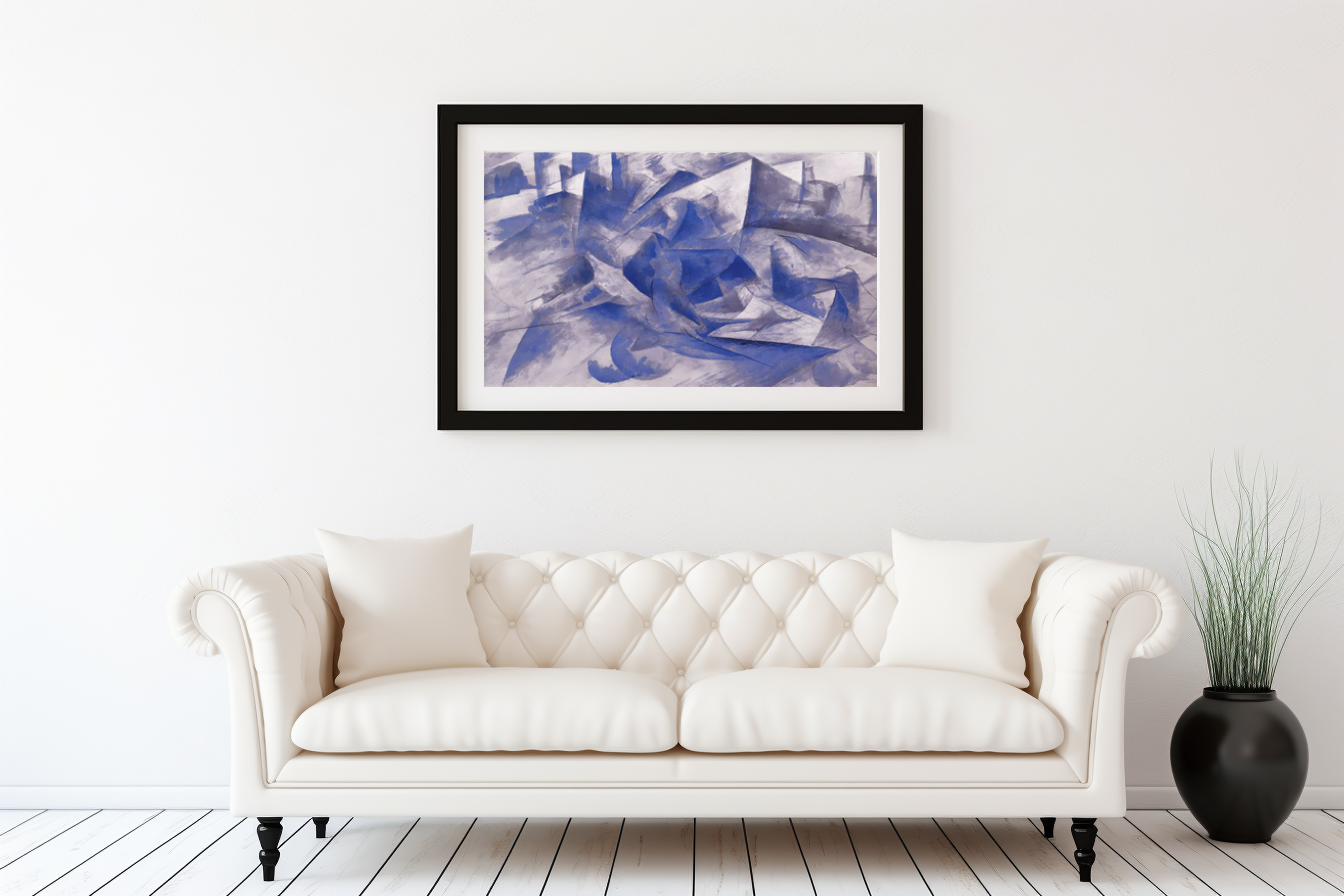 Cheval + Cavalier + Maisons - Umberto Boccioni - Toile premium 430g (qualité galerie)