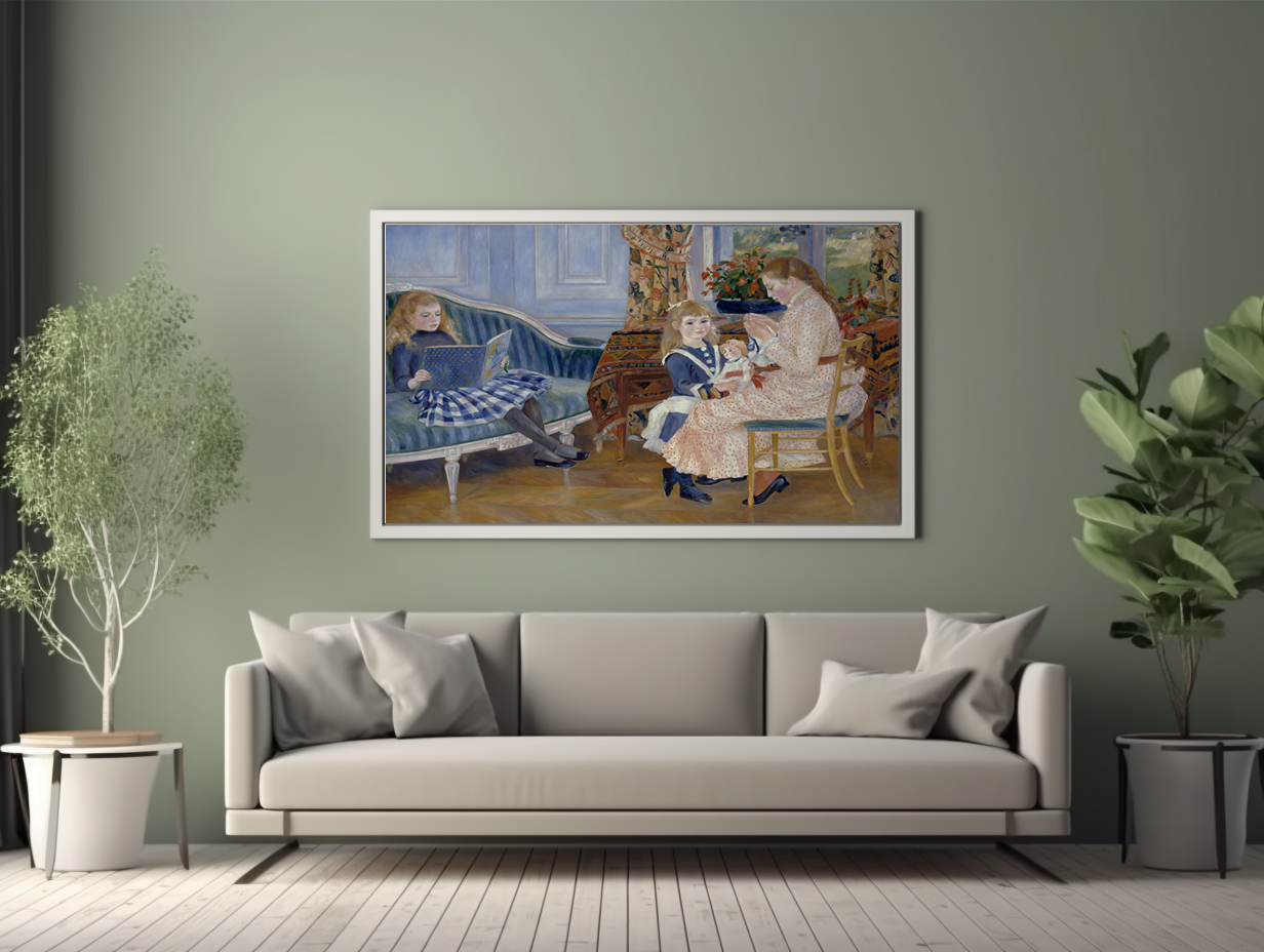 Children's Afternoon at Wargemont - Pierre-Auguste Renoir - Premium 430g Canvas (Gallery Quality)