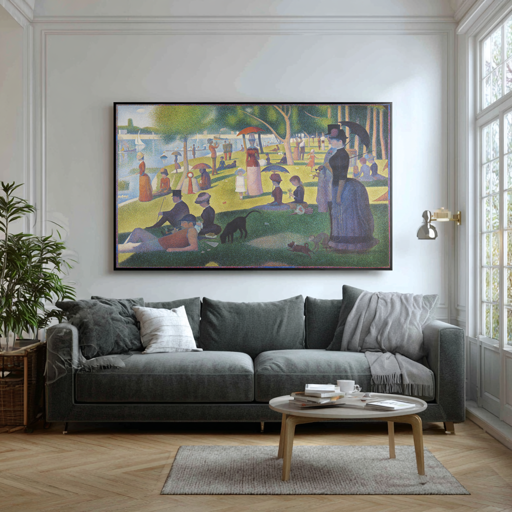 Un dimanche après-midi à l'île de la Grande Jatte - Georges Seurat - Toile premium 430g (qualité galerie)
