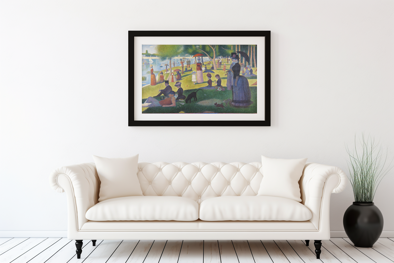 Un dimanche après-midi à l'île de la Grande Jatte - Georges Seurat - Toile premium 430g (qualité galerie)