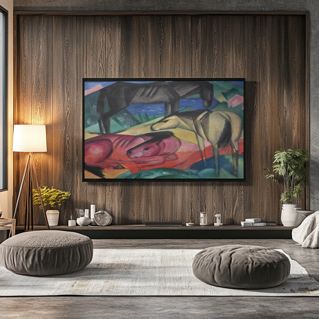 Trois chevaux - Franz Marc - Toile premium 430g (qualité galerie)