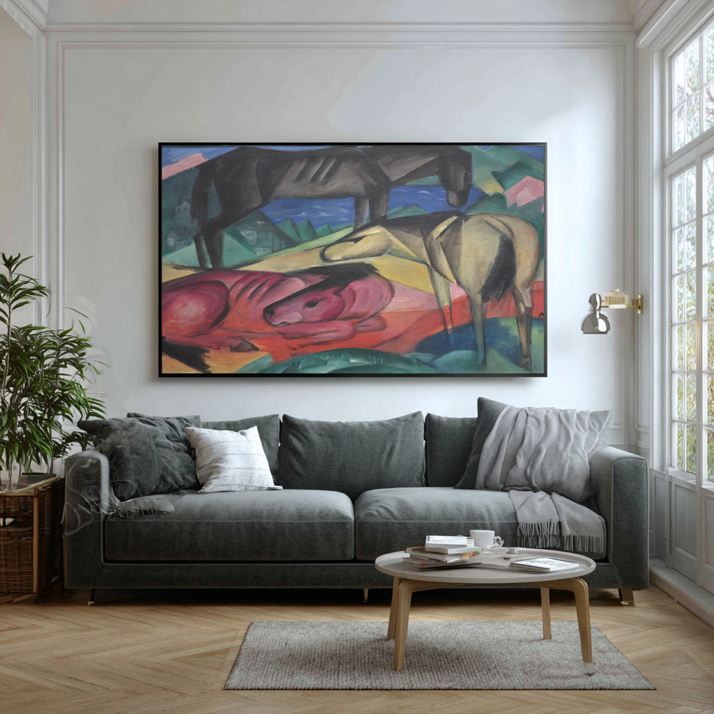 Three Horses - Franz Marc - Premium Canvas 430g (gallery quality)