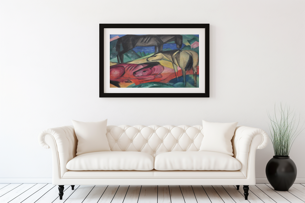 Trois chevaux - Franz Marc - Toile premium 430g (qualité galerie)