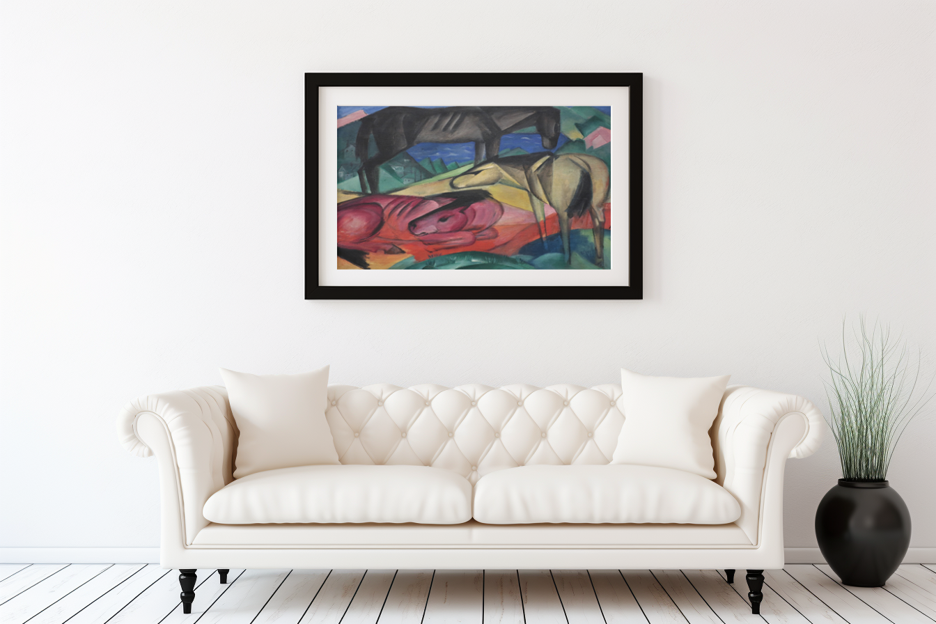 Three Horses - Franz Marc - Premium Canvas 430g (gallery quality)