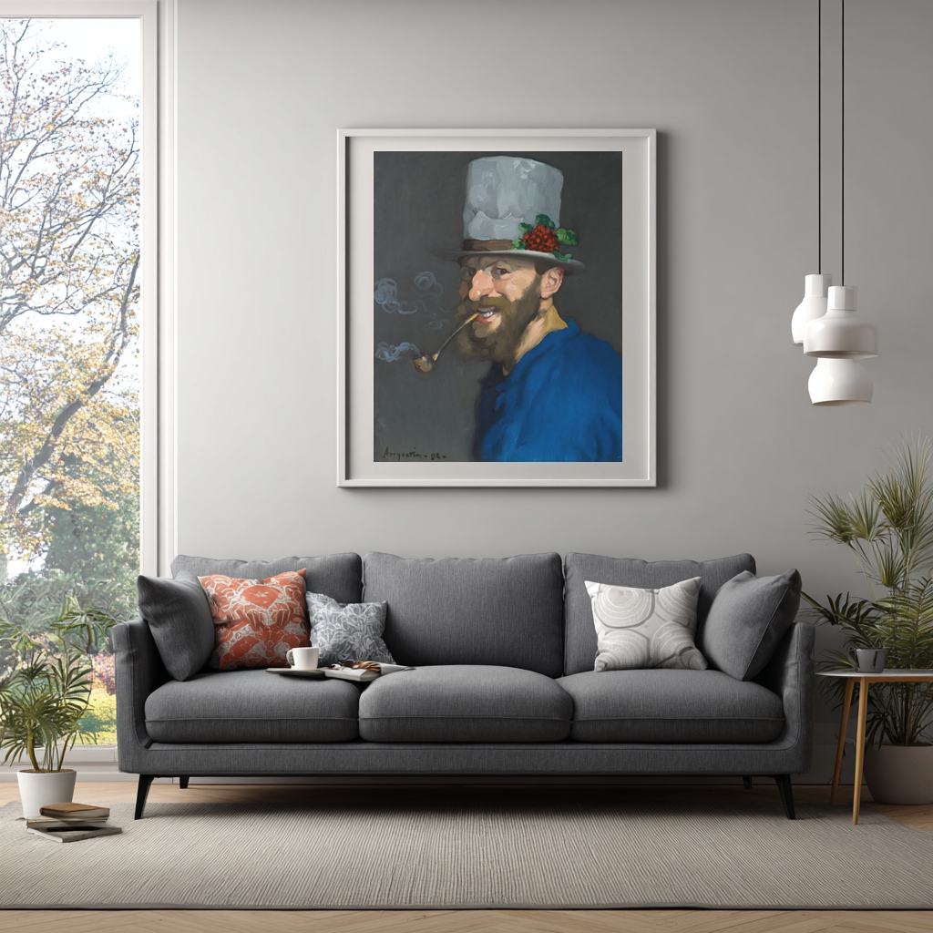 Self-Portrait with Pipe - Louis Anquetin - Premium Canvas 430g (gallery quality)
