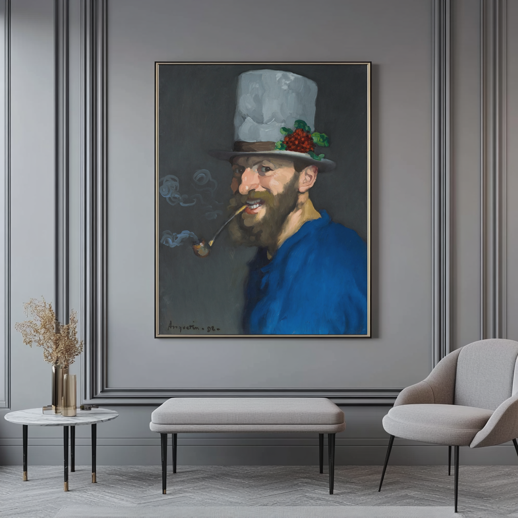 Self-Portrait with Pipe - Louis Anquetin - Premium Canvas 430g (gallery quality)