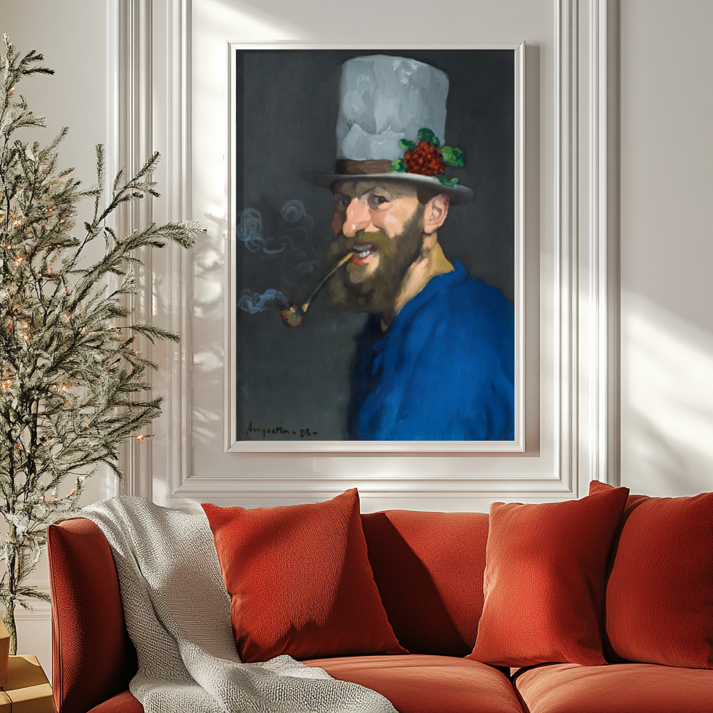 Self-Portrait with Pipe - Louis Anquetin - Premium Canvas 430g (gallery quality)