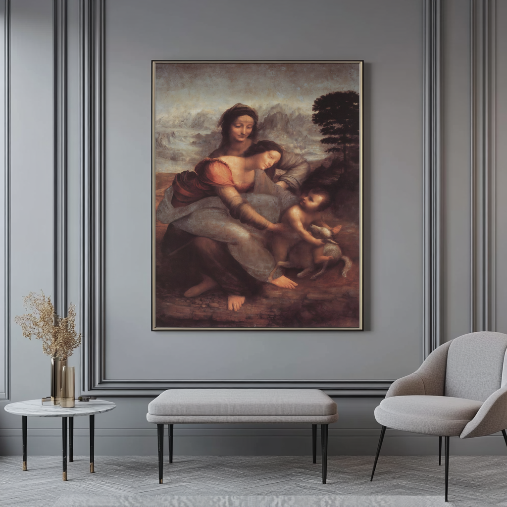 The Virgin and Child with Saint Anne - Leonardo da Vinci - Premium 430gsm canvas (gallery quality)
