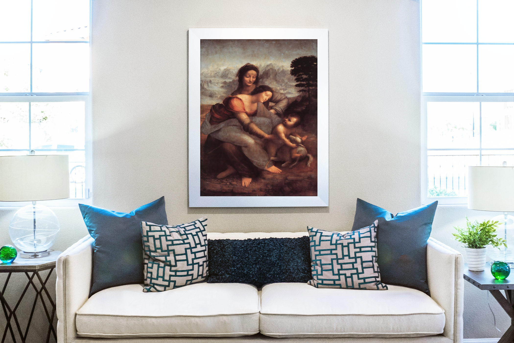 The Virgin and Child with Saint Anne - Leonardo da Vinci - Premium 430gsm canvas (gallery quality)