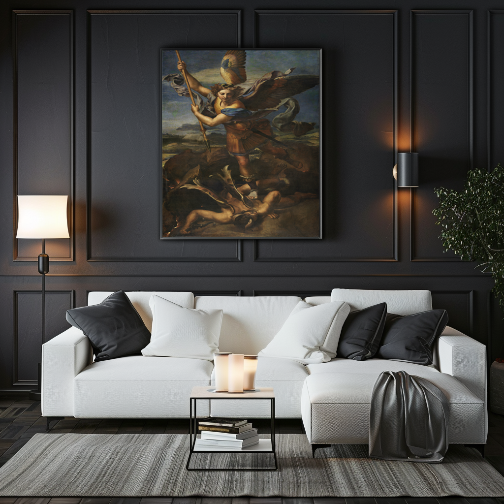 Saint Michel terrassant le démon - Raphaël - Toile premium 430g (qualité musée)