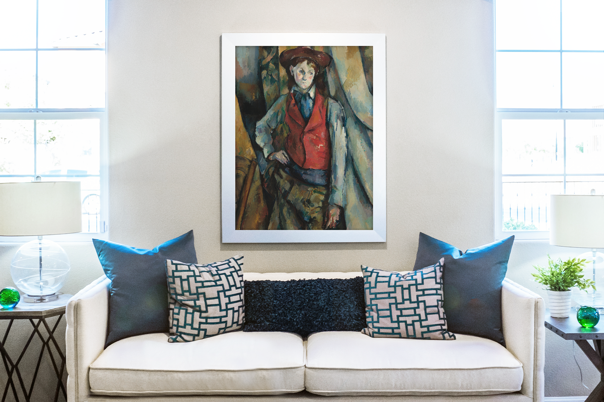Boy in a Red Vest - Paul Cezanne - 430g Premium Canvas (Gallery Quality)
