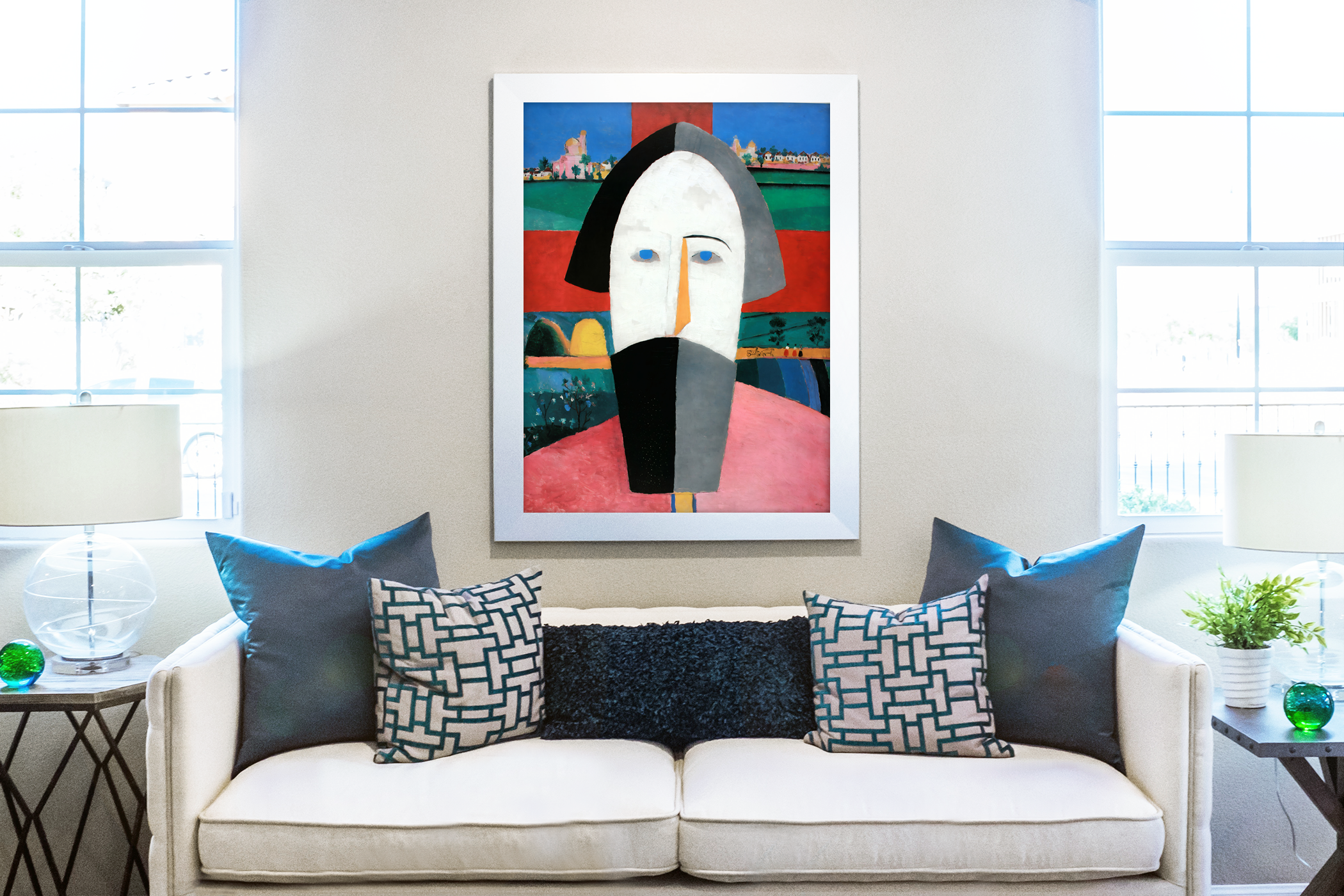 Head of a Peasant - Kazimir Malevich - Premium 430g Canvas (gallery quality)