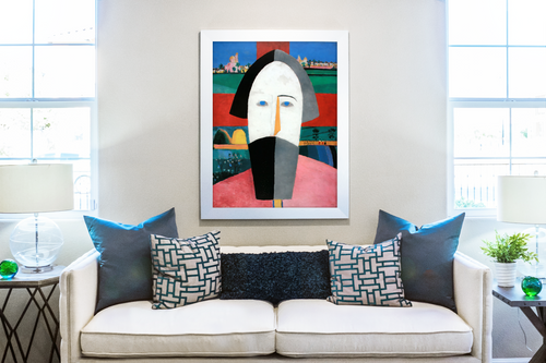 Head of a Peasant - Kazimir Malevich - Premium 430g Canvas (gallery quality)