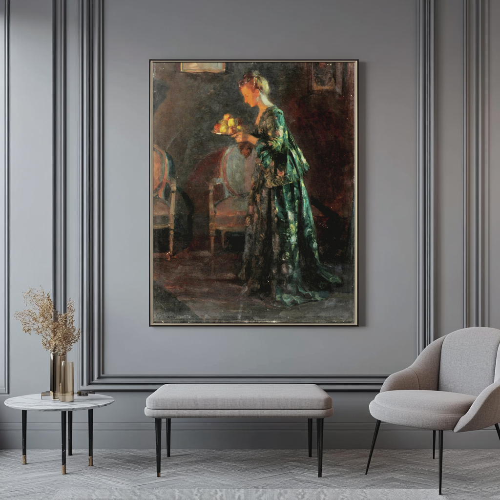 Femme aux fleurs - Jules-Alexandre Grun - Toile premium 430g (qualité galerie)