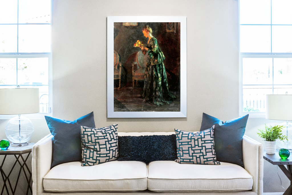Femme aux fleurs - Jules-Alexandre Grun - Toile premium 430g (qualité galerie)