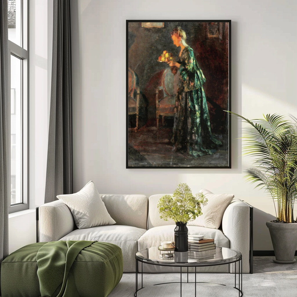 Femme aux fleurs - Jules-Alexandre Grun - Toile premium 430g (qualité galerie)