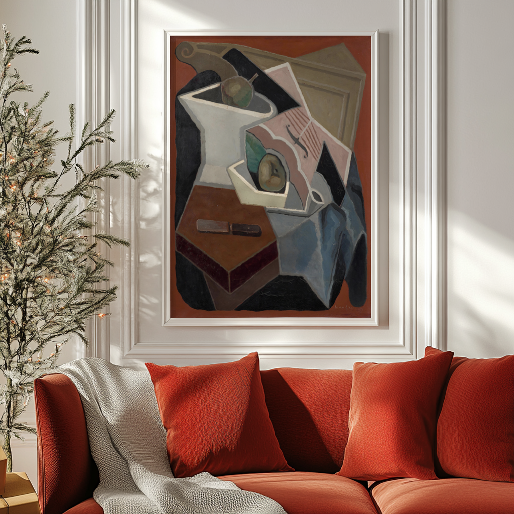 Violon et corbeille de fruits - Juan Gris - Toile premium 430g (qualité galerie)