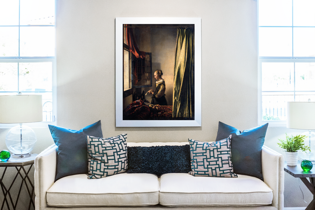 Girl Reading a Letter at an Open Window - Johannes Vermeer - 430g Premium Canvas (Gallery Quality)